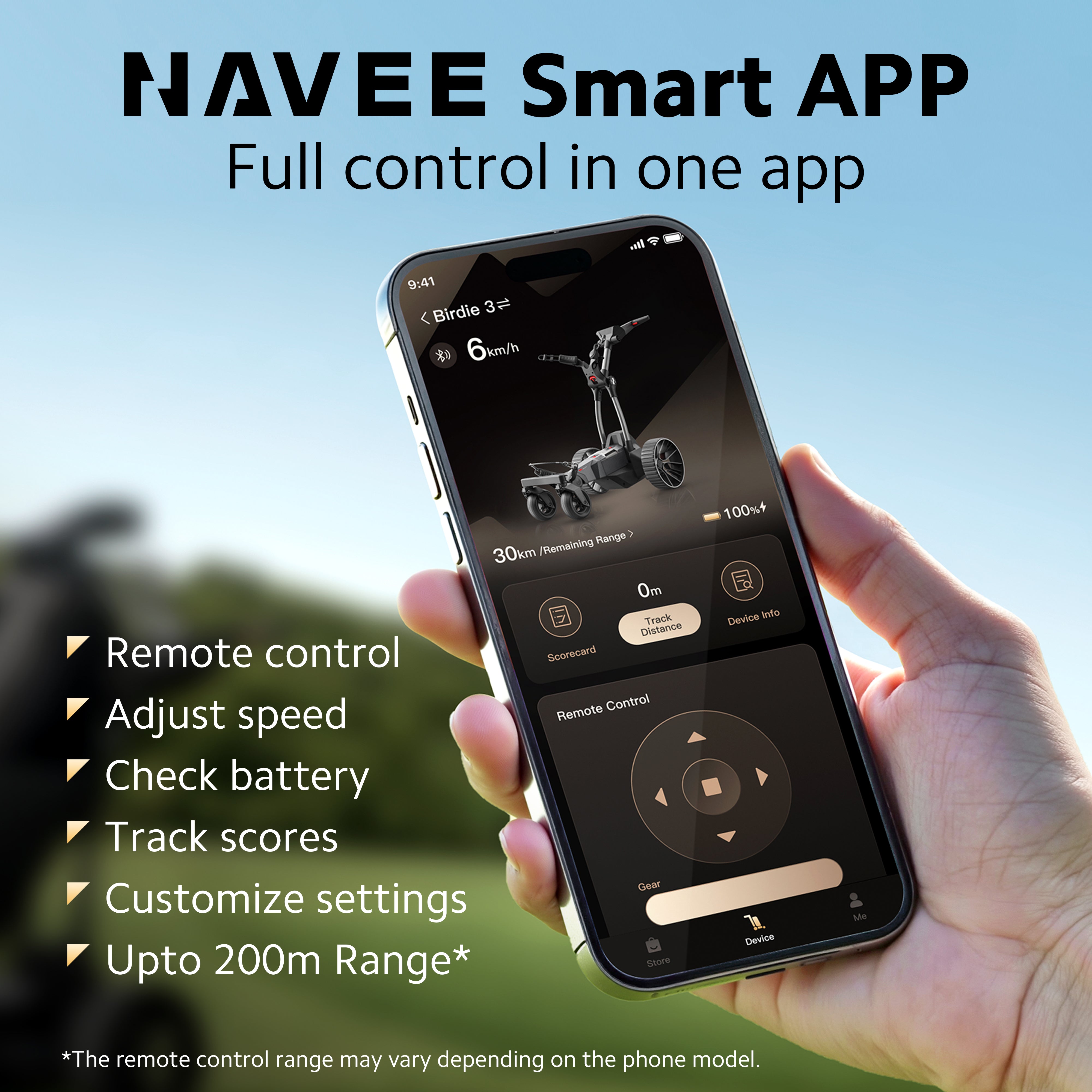 Navee Birdie3 Electric Remote Trolley - Black
